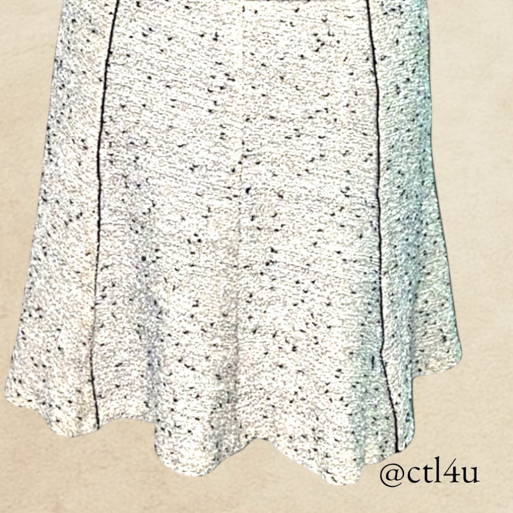 Aryn K Tweed Fit & Flare Skirt M | Preppy Academia Textured Mini Skirt